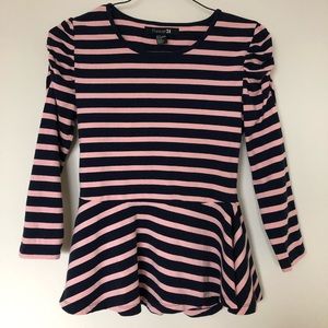 Forever 21 Striped Peplum Top